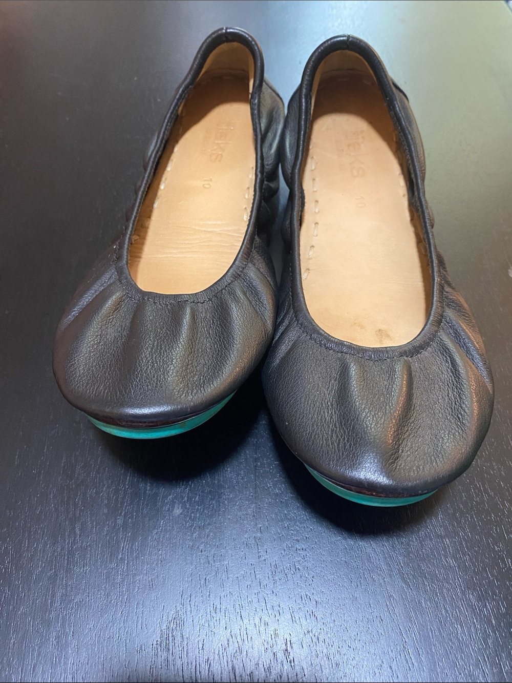 Tieks Black Leather Ballet Flats with Box - Picture 3 of 9